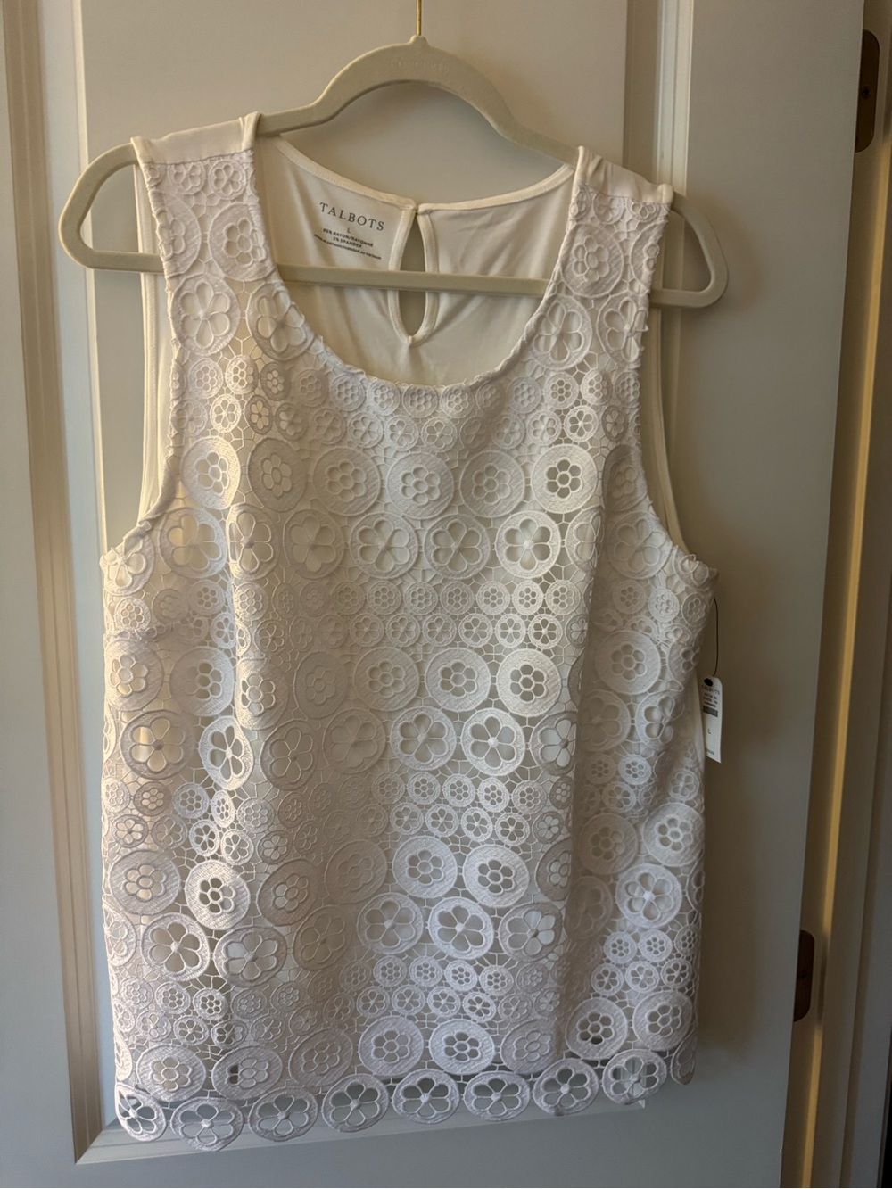 Talbots Cream Lace Shell Top